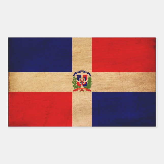 Adesivo Retangular Bandeira da República Dominicana (Frente)