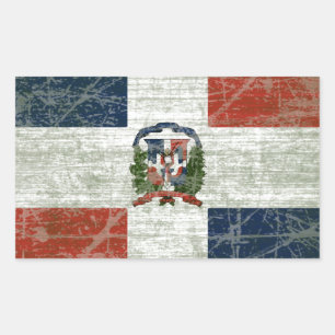 ADESIVO RETANGULAR BANDEIRA DA REPÚBLICA DOMINICANA