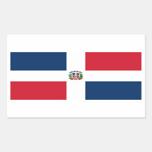 Adesivo Retangular Bandeira da República Dominicana