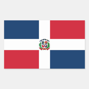 Adesivo Retangular Bandeira da República Dominicana