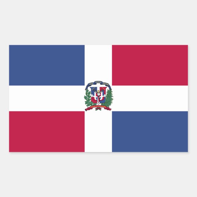 Adesivo Retangular Bandeira da República Dominicana (Frente)