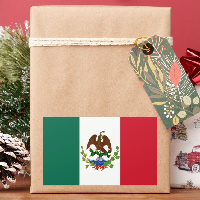 Adesivo Retangular Bandeira da República Mexicana: 1824-1835, Papais  (Feriado)