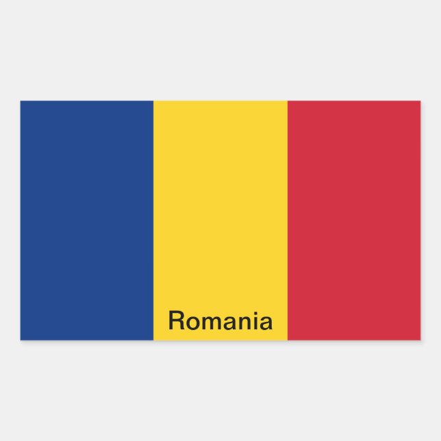 Adesivo Retangular Bandeira da Romênia (Frente)