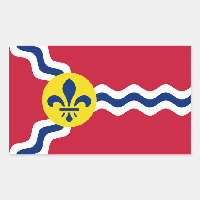 Adesivo Retangular Bandeira da Rua Louis, Missouri (Frente)