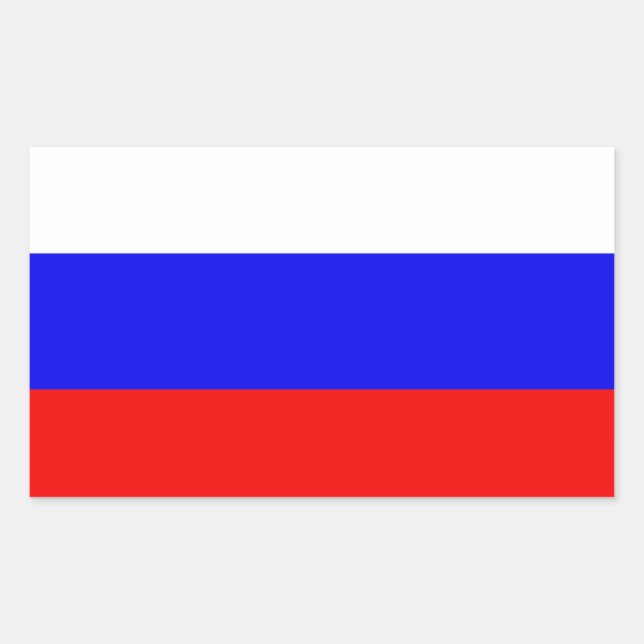Adesivo Retangular Bandeira da Rússia (Frente)