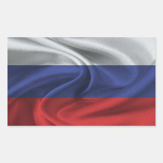 Adesivo Retangular Bandeira da Rússia (Frente)
