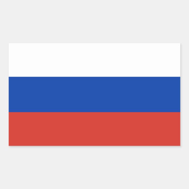 Adesivo Retangular Bandeira da Rússia (Frente)