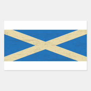 Adesivo Retangular Bandeira da Scotland Grungy