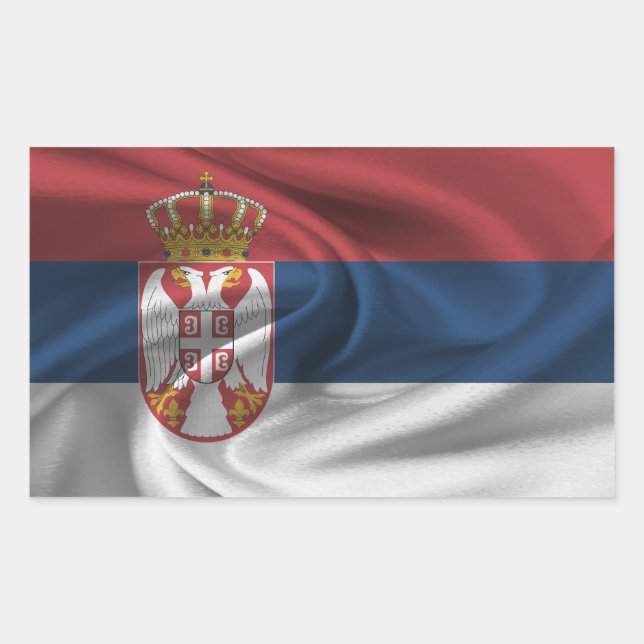 Adesivo Retangular Bandeira da Sérvia (Frente)