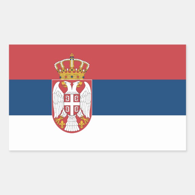 Adesivo Retangular Bandeira da Sérvia (Frente)