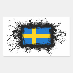 Adesivo Retangular Bandeira da suecia