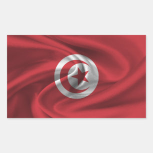 Adesivo Retangular Bandeira da Tunísia