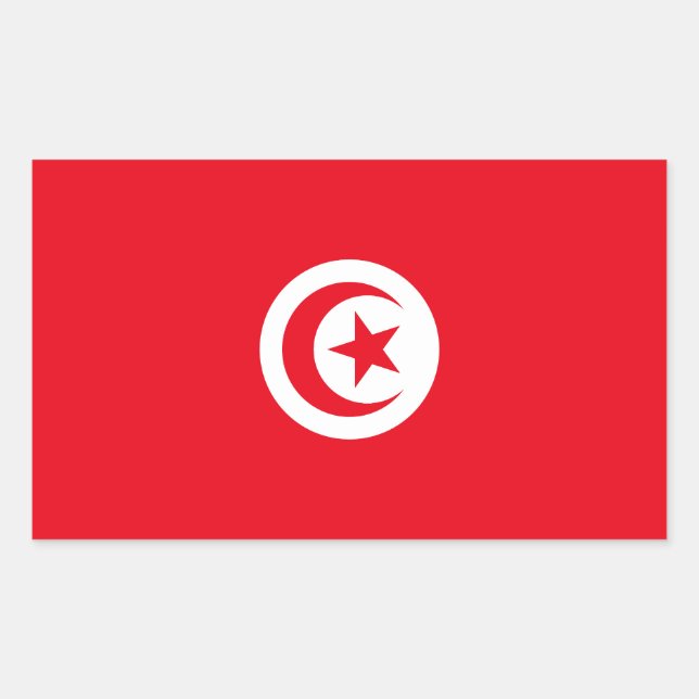 Adesivo Retangular Bandeira da Tunísia (Frente)