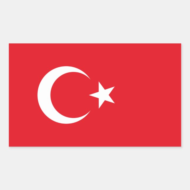 Adesivo Retangular Bandeira da Turquia (Frente)