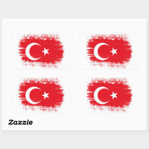 Adesivo Retangular Bandeira da Turquia