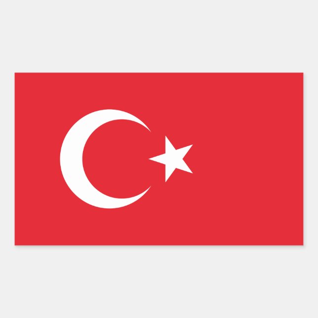 Adesivo Retangular Bandeira da Turquia (Frente)