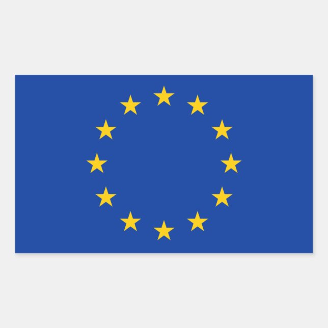 Adesivo Retangular Bandeira da UE (Frente)