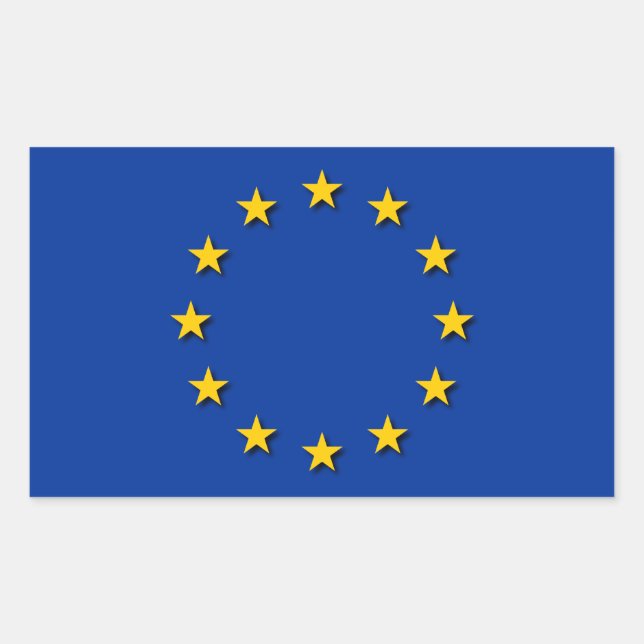 Adesivo Retangular Bandeira da União Europeia / Bandeira da UE (Frente)