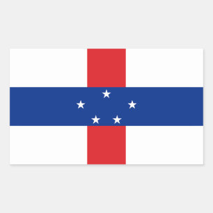 Adesivo Retangular Bandeira das Antilhas Holandesas