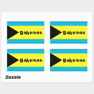 Adesivo Retangular Bandeira das Bahamas