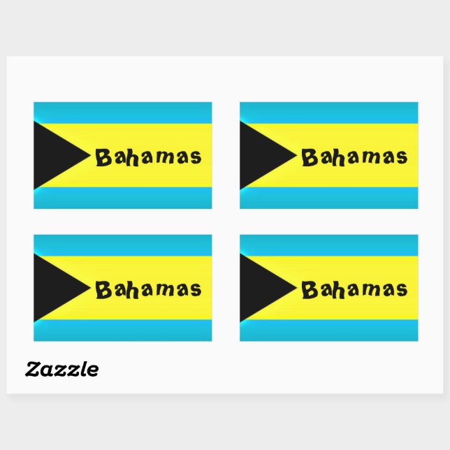 Adesivo Retangular Bandeira das Bahamas (Folha)