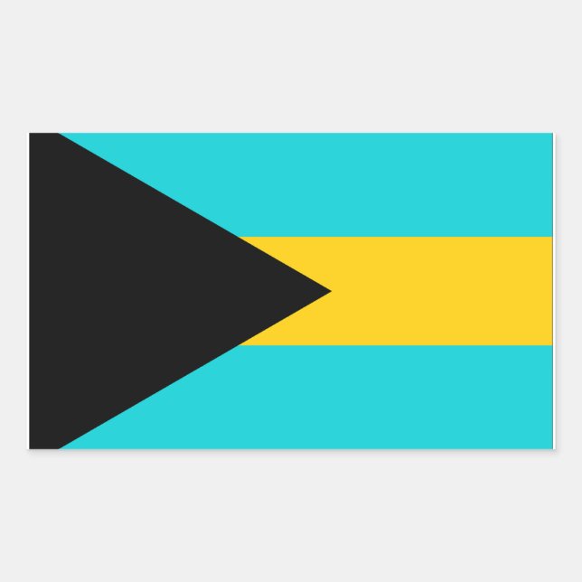 Adesivo Retangular Bandeira das Bahamas (Frente)