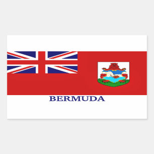 Adesivo Retangular Bandeira das Bermudas, rotulada