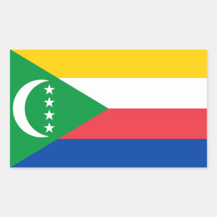 Adesivo Retangular Bandeira das Comores