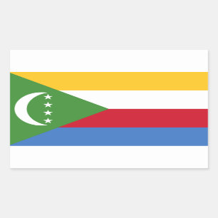 Adesivo Retangular Bandeira das Comores