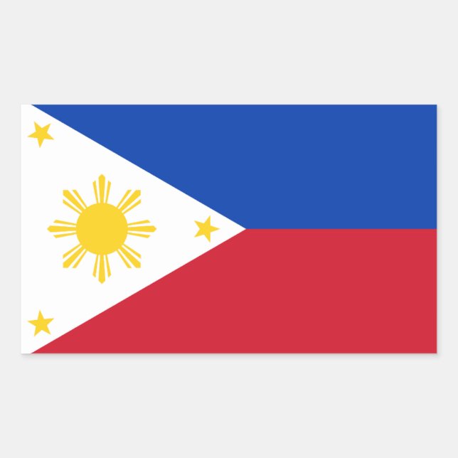 Adesivo Retangular Bandeira das Filipinas (Frente)