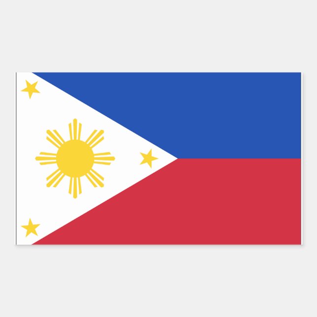 Adesivo Retangular Bandeira das Filipinas (Frente)