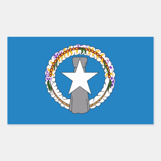 Adesivo Retangular Bandeira das Ilhas Marianas (Frente)