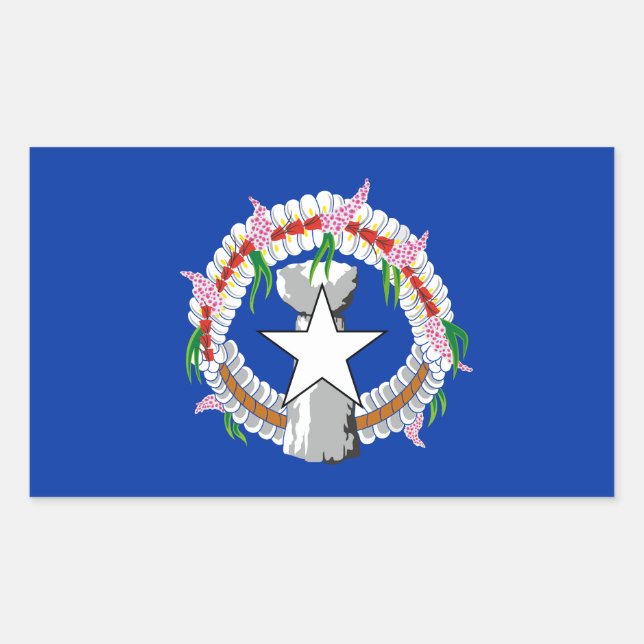 Adesivo Retangular Bandeira das Ilhas Marianas do Norte (Frente)
