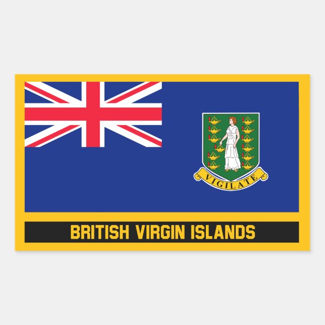 Adesivo Retangular Bandeira das Ilhas Virgens Britânicas (Frente)
