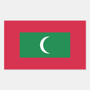 Adesivo Retangular Bandeira das Maldivas