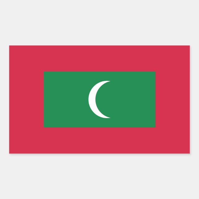 Adesivo Retangular Bandeira das Maldivas (Frente)