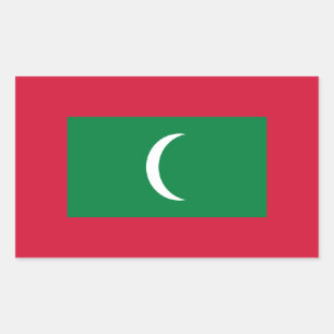 Adesivo Retangular Bandeira das Maldivas
