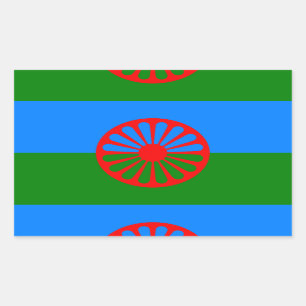 Adesivo Retangular Bandeira das Pessoas Romani - Sinalizador Romani