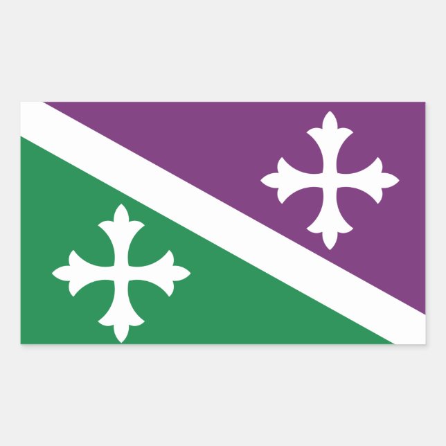 Adesivo Retangular Bandeira de Adjuntas, Porto Rico (Frente)