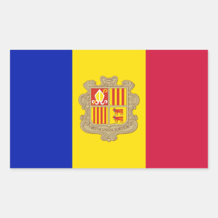 Adesivo Retangular Bandeira de Andorra