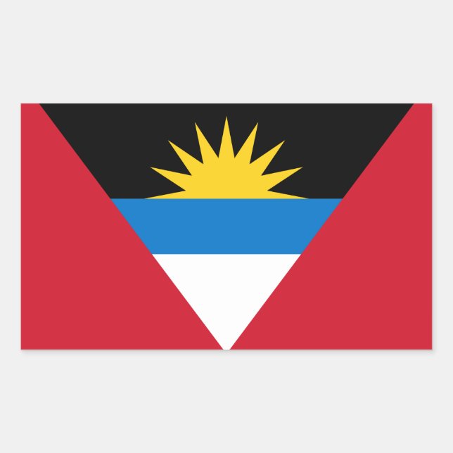 Adesivo Retangular Bandeira de Antígua e Barbuda (Frente)