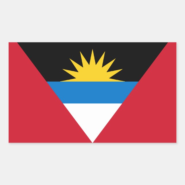 Adesivo Retangular Bandeira de Antígua e de Barbuda (Frente)
