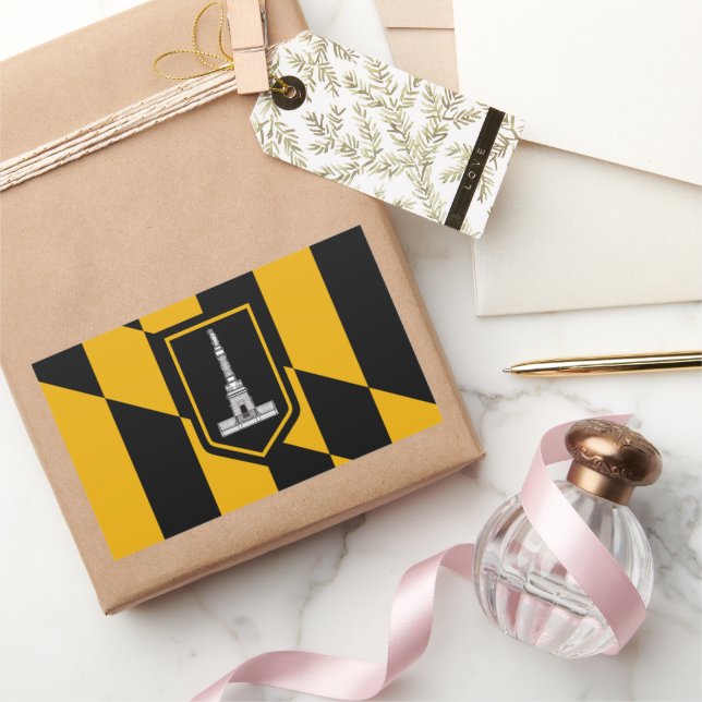 Adesivo Retangular Bandeira de Baltimore (Maryland) (Presentear)