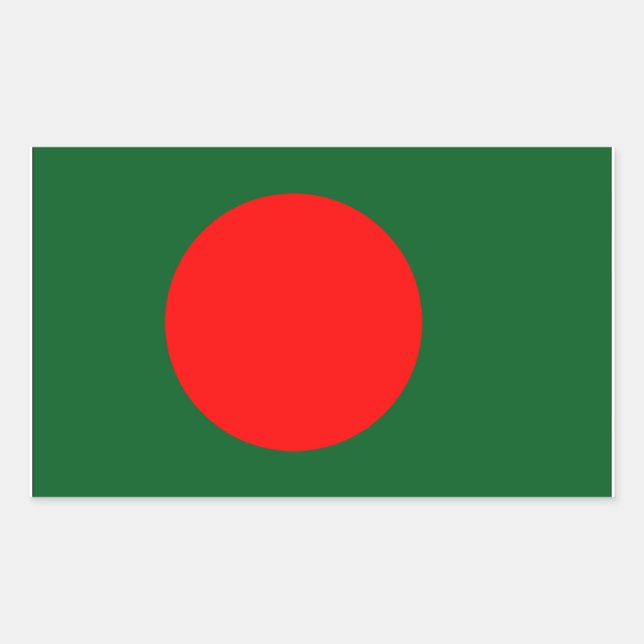 Adesivo Retangular Bandeira de Bangladesh (Frente)