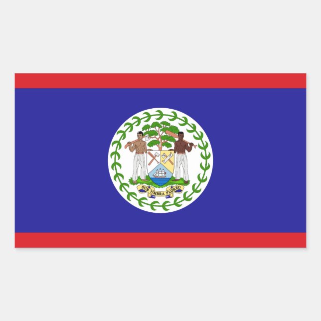 Adesivo Retangular Bandeira de Belize (Frente)