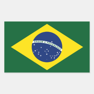 Adesivo Retangular Bandeira de Brasil
