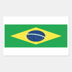 Adesivo Retangular bandeira de Brasil