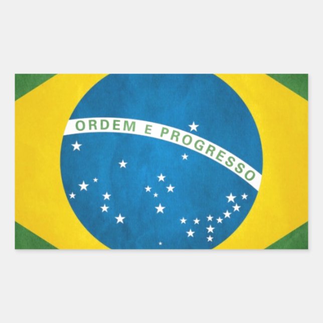 Adesivo Retangular Bandeira de Brasil (Frente)