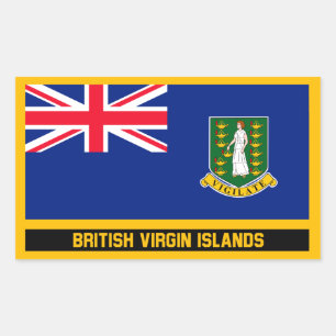 Adesivo Retangular Bandeira de British Virgin Islands