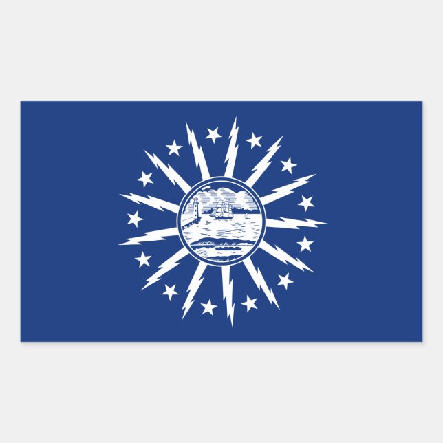 Adesivo Retangular Bandeira de Buffalo, Vinheta Retangular de Nova Io (Frente)